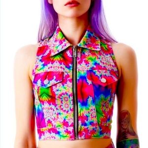 ✨🆕BNWT!24 Hours/DK/Iron Fist Kaleidoscope Vest!SZ S!✨🪩